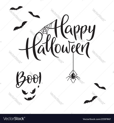 Happy Halloween And Boo Typography Royalty Free Vector Image