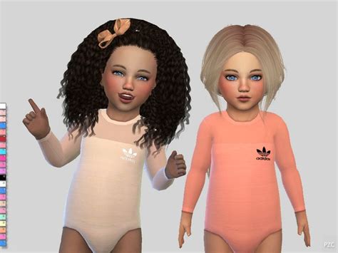 Cute Sporty Bodysuit For Toddler Girls Found In Tsr Category Sims 4