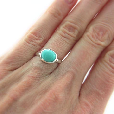 Sleeping Beauty Turquoise Ring Sterling Silver Turquoise Ring Etsy