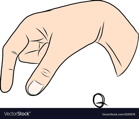 Sign Language And The Alphabetthe Letter Q Vector Image On Vectorstock