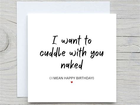 Funny Birthday Card Naked Birthday Cuddle Card For Wife For Etsy