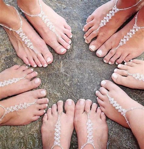Barefoot Sandals Pearls And Crystals Happi Feet Handmade Pair Etsy