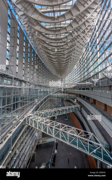 Inside Architecture And Roof Of Tokyo International Forum Chiyoda Ku
