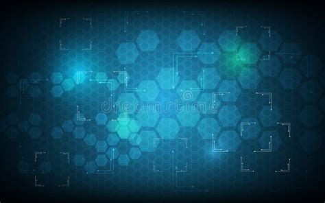 Abstract Background Blue Hexagon Pattern Sci Fi Design Technology