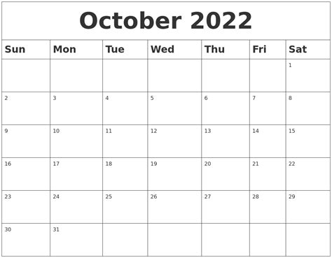 November 2022 Blank Calendar Template
