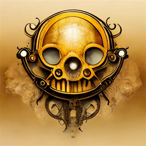 Ornate Steampunk Logo Design Graphic Design Detailed 3d Realistic