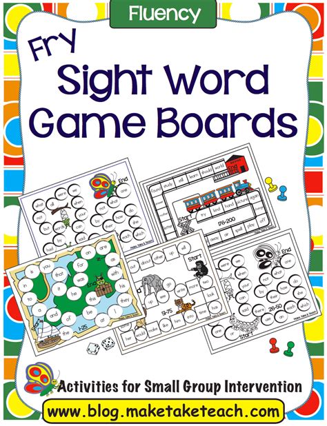 Fry Sight Word Game Boards Make Take And Teach
