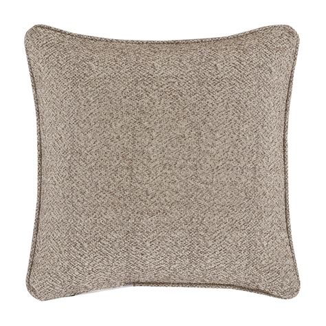 Milan Oatmeal 18 Square Embellished Decorative Throw Pillow In Taupe