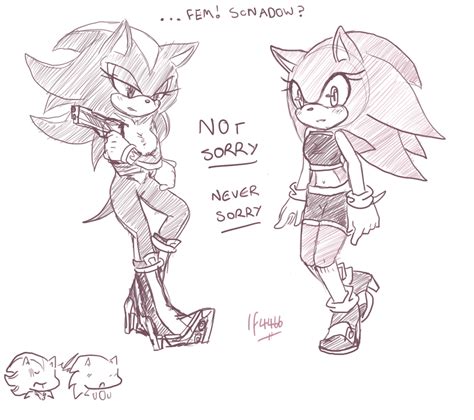 Genderbend Fem Shadow And Sonic By Blueneedle Inu Silver The Hedgehog