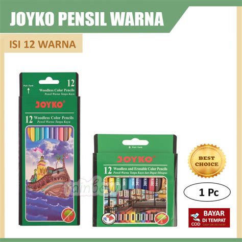 Joyko Pensil Warna Panjang Pendek Isi 12 Colour Pencil Pinsil Warna