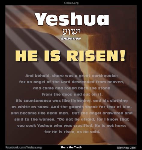 Yeshua He Is Risen Yeshuayeshua