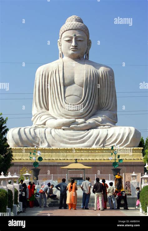 India Bodhgaya Giant Buddha Statue Near Buddhist Mahabodhi Temple