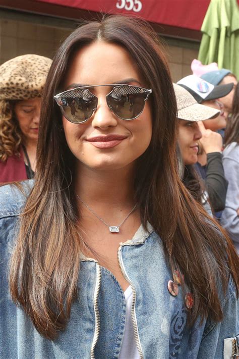 Demi Lovato Straight Medium Brown Angled Hairstyle Steal