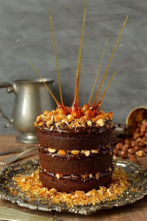 Mini Chocolate Nutella Ganache Hazelnut Praline Layer Cake