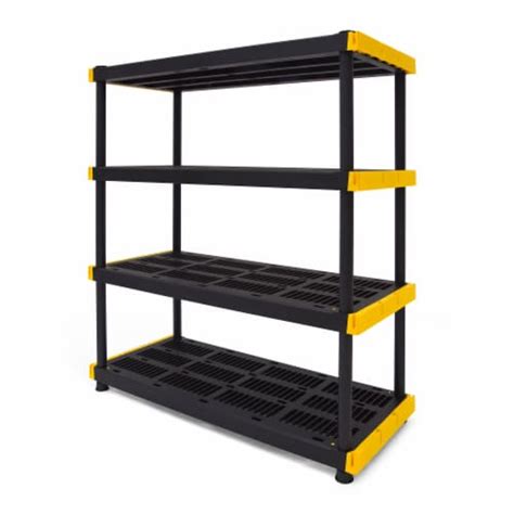 Tough Box Heavy Duty 4 Tier Ventilated Shelving Storage Unit Black And