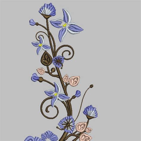 Flowers Machine Embroidery Design Digital Instant Download Etsy