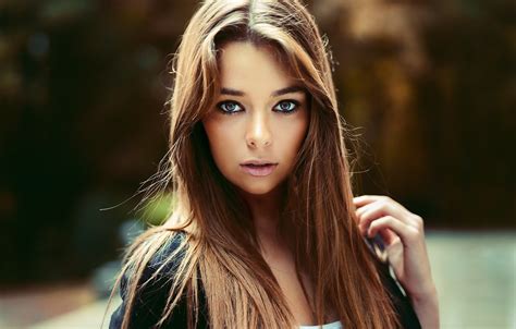 Wallpaper Look Model Portrait Makeup Hairstyle Brown Hair Beauty Bokeh For Mobile And