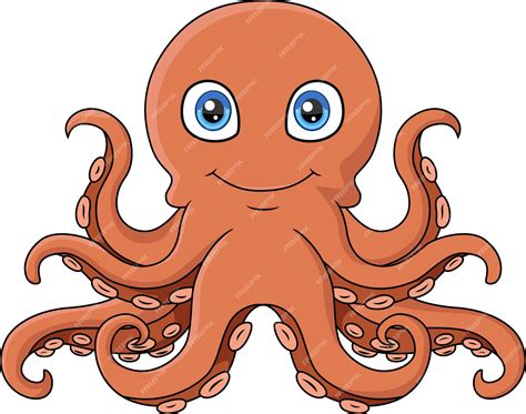 Premium Vector Cute Octopus Cartoon On White Background