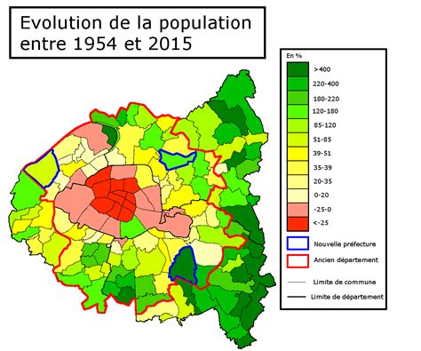 Evolution De La Population De Paris Et La Petite Couronne Entre 1954 Et