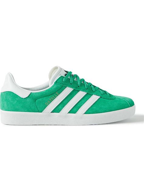 Adidas Originals Gazelle 85 Leather Trimmed Suede Sneakers Green