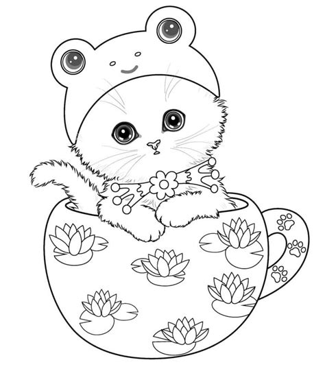 Kolorowanka Jednorożec Kotek Siedzący Pobierz wydrukuj lub pokoloruj