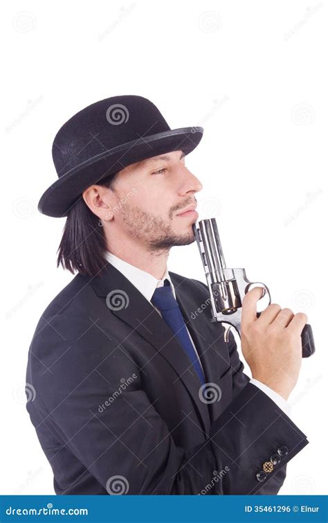 Man With Gun Stock Photo Image Of Background Armed 35461296