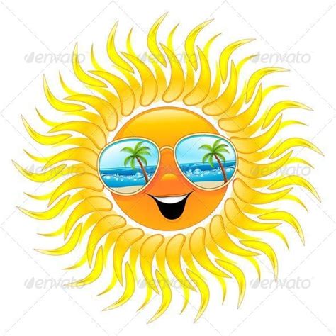 Summer Sun Cartoon With Sunglasses By Bluedarkat Graphicriver