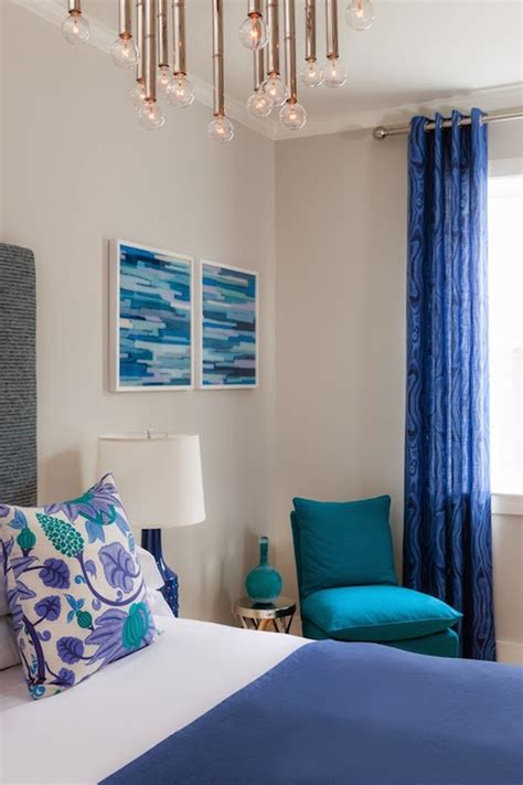 Je vois tout en bleu ! Cobalt Blue Curtains - Cottage - bedroom - Rachel Reider ...