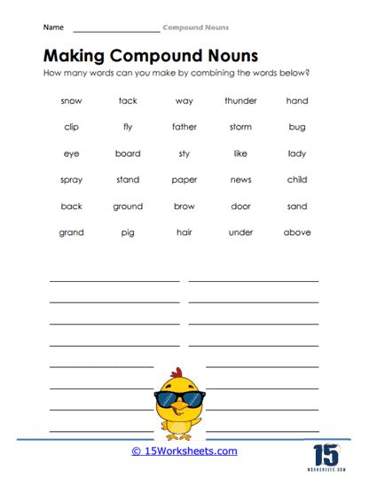 Compound Nouns Worksheets Worksheets