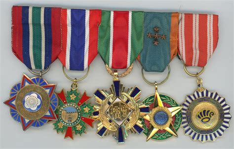 China Republic Mounted Group Of Five Medals Floyds Medals