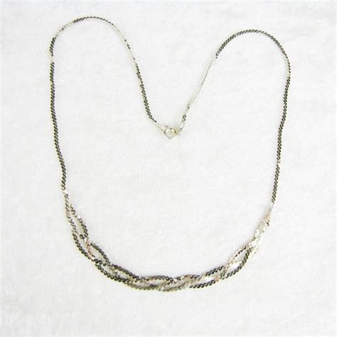 Unique Sterling Silver Woven Necklace Modern Braided 18 Inch Etsy