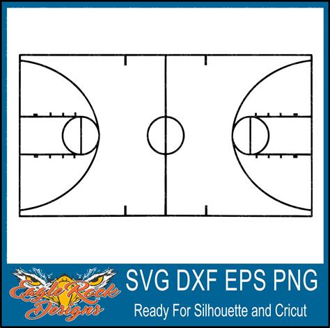 Basketball Court Svg Dxf Eps Cut File Basketball Clip Etsy
