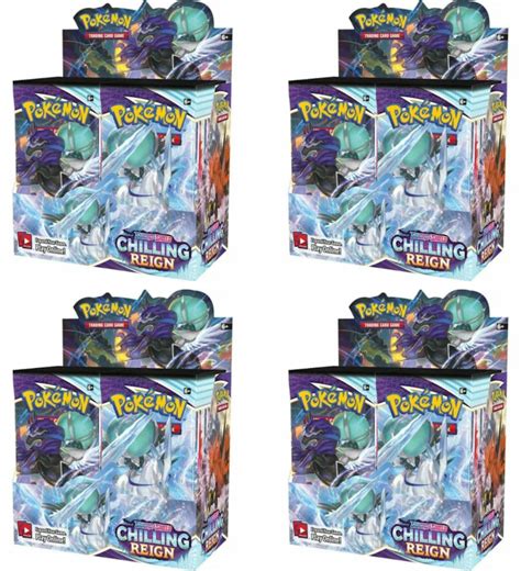 Pokémon Tcg Sword And Shield Chilling Reign Booster Box 4x Lot