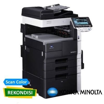 High speed, high volume 55 ppm print/copy output in both color and b & w double standard scanning handles up to 160 per minute original Harga Konica Minolta bizhub 283 - Mesin Fotocopy Rekondisi