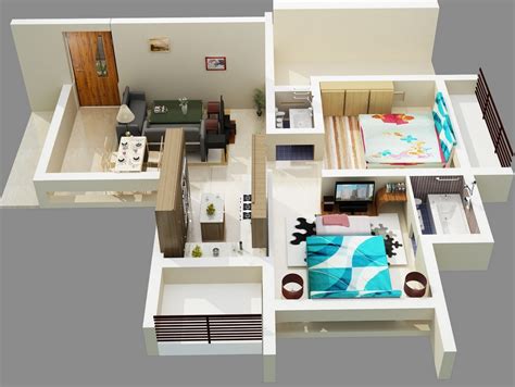 50 3d Floor Plans Lay Out Designs For 2 Bedroom House Or