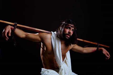 Man Kneeling Cross Jesus Christ Pic Stock Photos Pictures And Royalty
