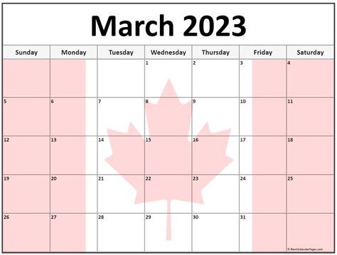 March 2023 Calendar Canada Get Calendar 2023 Update