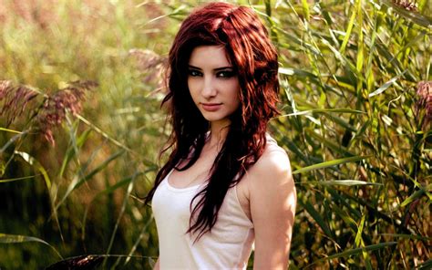 White Tops Model Lingerie Redhead Susan Coffey Women Women