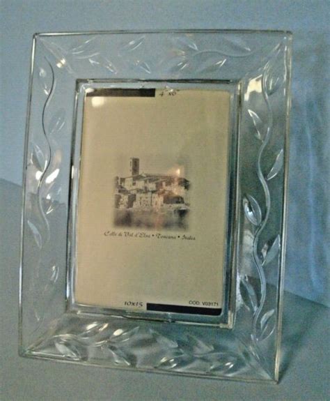 Vintage Etched Clear Glass Picture Frame 4x6 Picture With Push Pin Opening Back Ebay