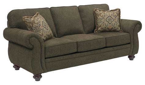Broyhill Express Cassandra Traditional Sofa With Rolled Arms And Wood
