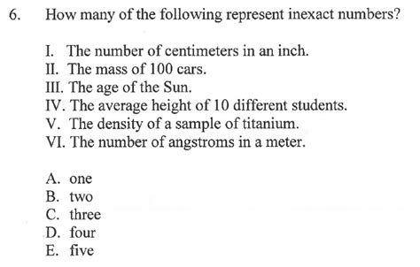 Exact Vs Inexact Numbers Examples