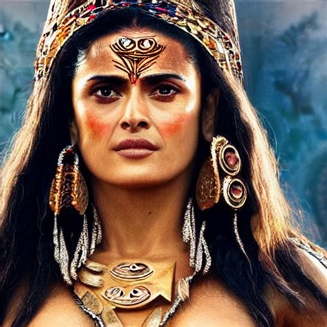 Krea Ai Salma Hayek As Aztec Princess Warrior Hyper Realis