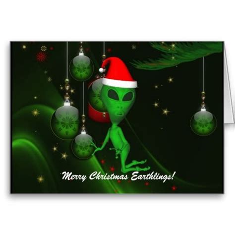 Alien Santa Christmas Ornament Greeting Card Uk Christmas