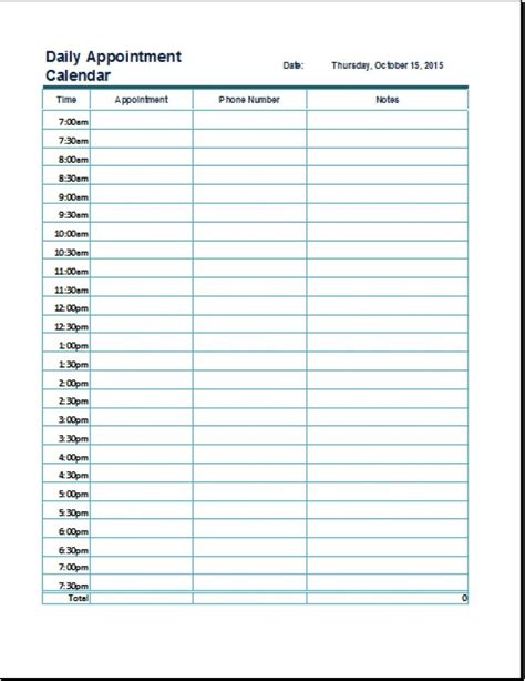 Free Printable Weekly Calendar With 30 Minute Time Slots