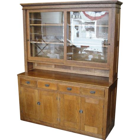 Large Oak 2 Piece Antique Country General Store Cabinet | General store cabinet, Country general ...
