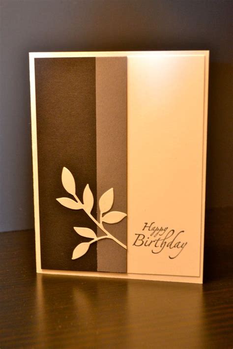 Masculine Birthday Card Stampin Up Leaves Die Sincere Salutations