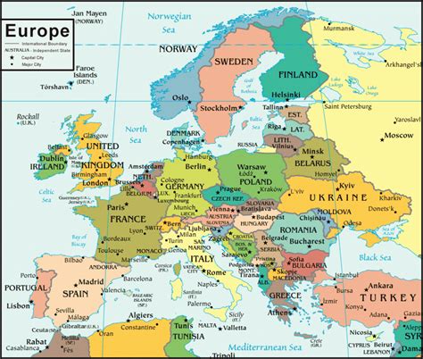Printable Political Map Of Europe Free Download Pdf Kulturaupice