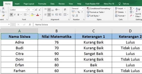 Cara Membuat Rumus Logika Lulus Dan Tidak Lulus Di Excel Menggunakan