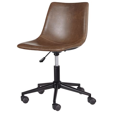 Signature Design By Ashley Office Chair Program Home Office Swivel Desk Chair In Brown Faux