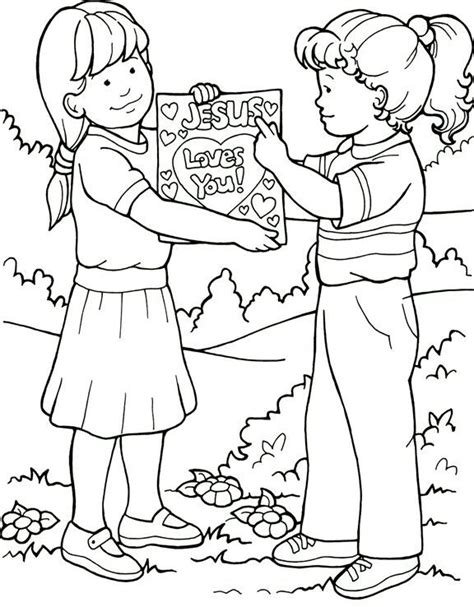 In the bible, jesus christ insisted that john baptize him so he could confess his sins and repent. Jesus loves you coloring page | Sunday school coloring pages